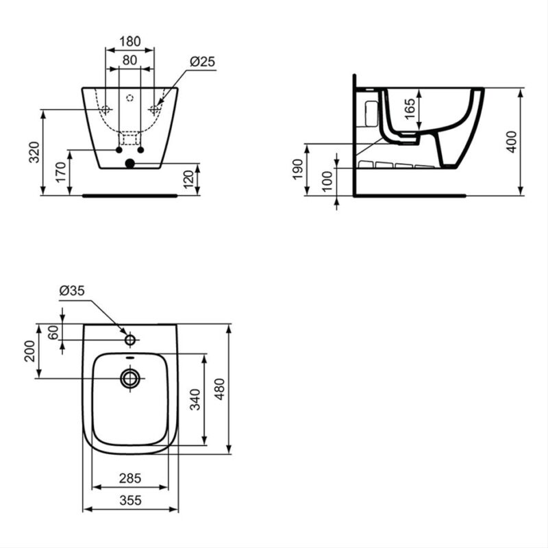 Ideal Standard i.life S Compact Wall Mounted Bidet T4593