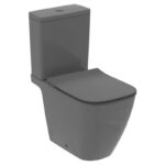 Ideal Standard i.Life B Gloss Grey Rimless Close Coupled Toilet with Soft Close Slim Seat