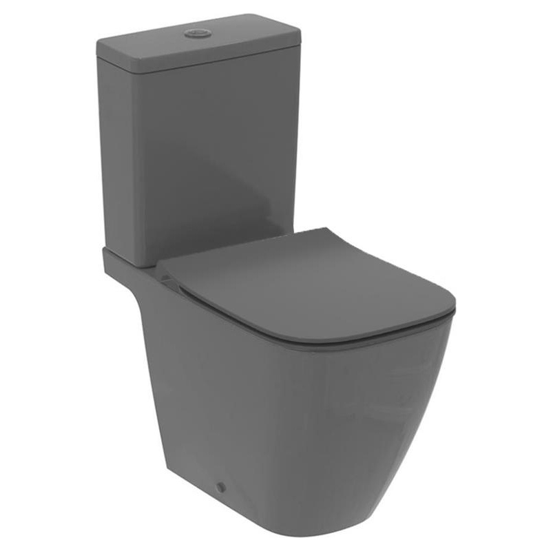 Ideal Standard i.Life B Gloss Grey Rimless Close Coupled Toilet with Soft Close Slim Seat