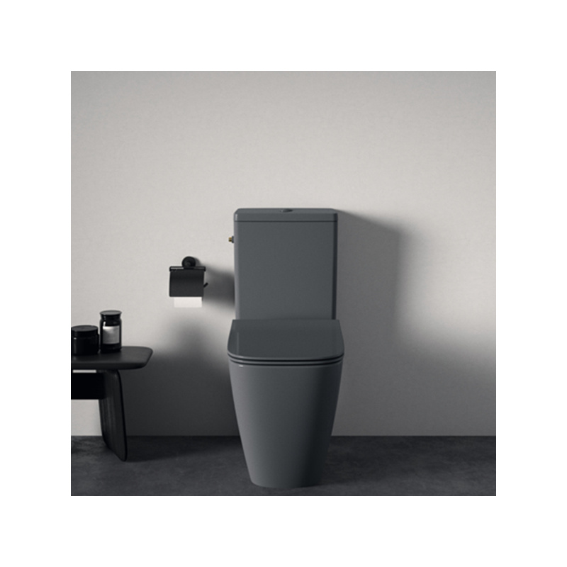 Ideal Standard i.Life B Gloss Grey Rimless Close Coupled Toilet with Soft Close Slim Seat