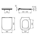 Ideal Standard i.Life B Gloss Grey Rimless Close Coupled Toilet with Soft Close Slim Seat