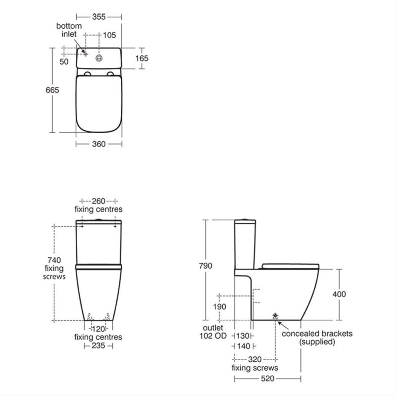 Ideal Standard i.Life B Rimless Gloss Grey Toilet with Slow Close Seat