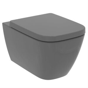 Ideal Standard i.Life B Wall Mounted Grey Rimless Toilet with Slow Close Seat