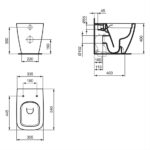 Ideal Standard i.Life B Gloss Grey Back To Wall Toilet with Slow Close Seat