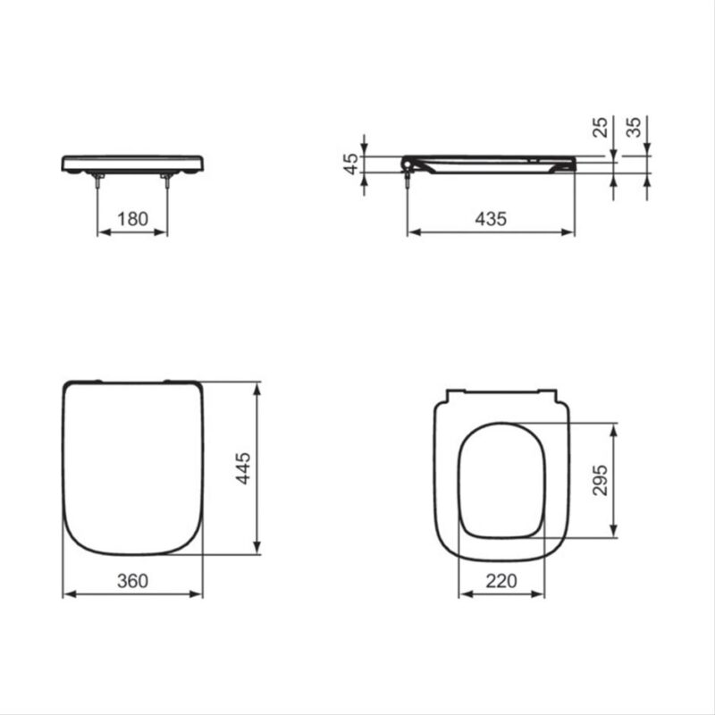 Ideal Standard i.life B Slow Close Toilet Seat T4683