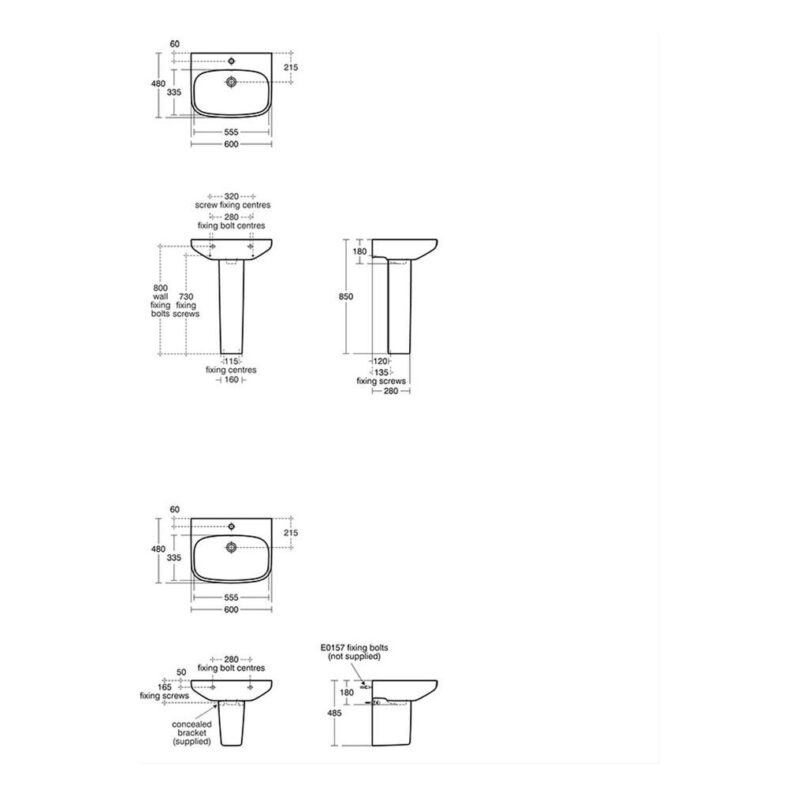 Ideal Standard i.life A Basin 600 x 480mm