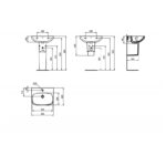 Ideal Standard i.Life A 550mm 1 Taphole Basin & Full Pedestal