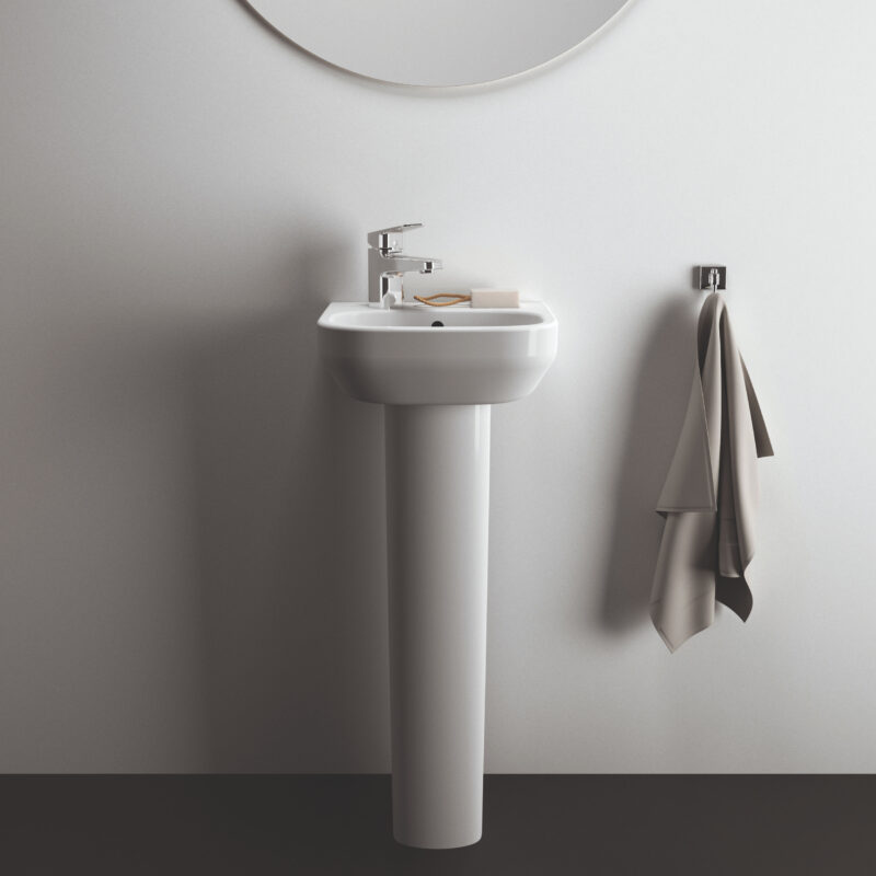 Ideal Standard i.Life A 350mm 1 Left Tap Hole Basin & Full Pedestal