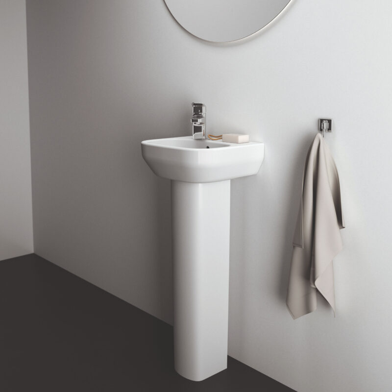 Ideal Standard i.Life A 350mm 1 Left Tap Hole Basin & Full Pedestal