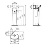 Ideal Standard i.Life A 350mm 1 Left Tap Hole Basin & Full Pedestal