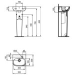 Ideal Standard i.Life A 350mm 1 Right Taphole Basin & Full Pedestal