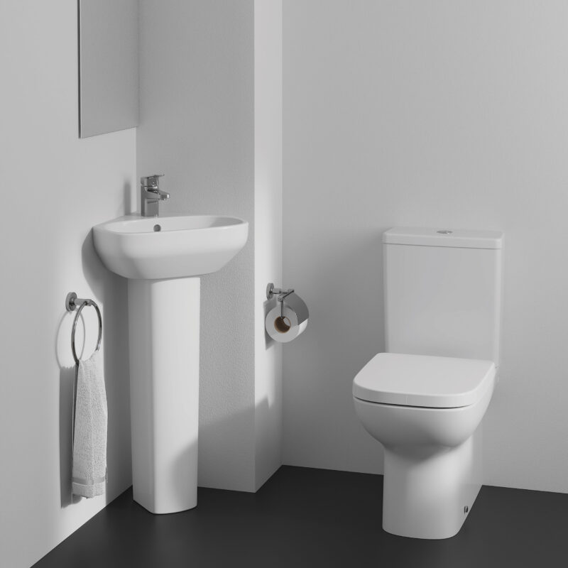 Ideal Standard i.Life A 400mm 1 Tap Hole Corner Handrinse Basin & Full Pedestal