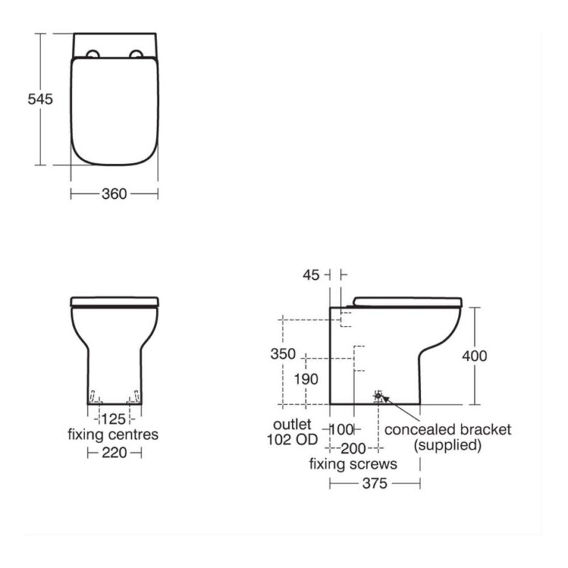 Ideal Standard i.life A Back to Wall Toilet White