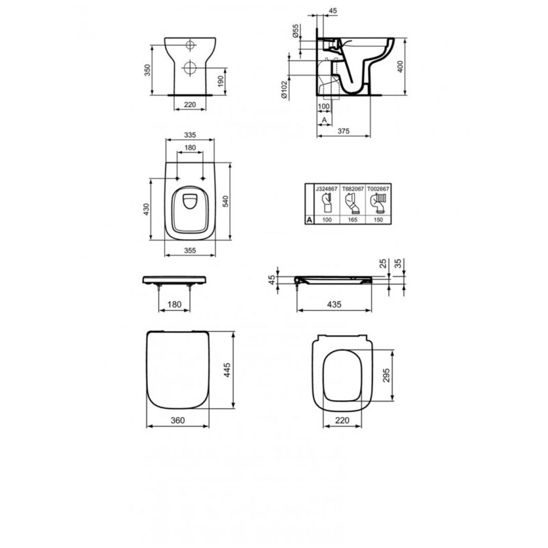 Ideal Standard i.Life A Rimless Back to Wall Toilet & Soft Close Seat