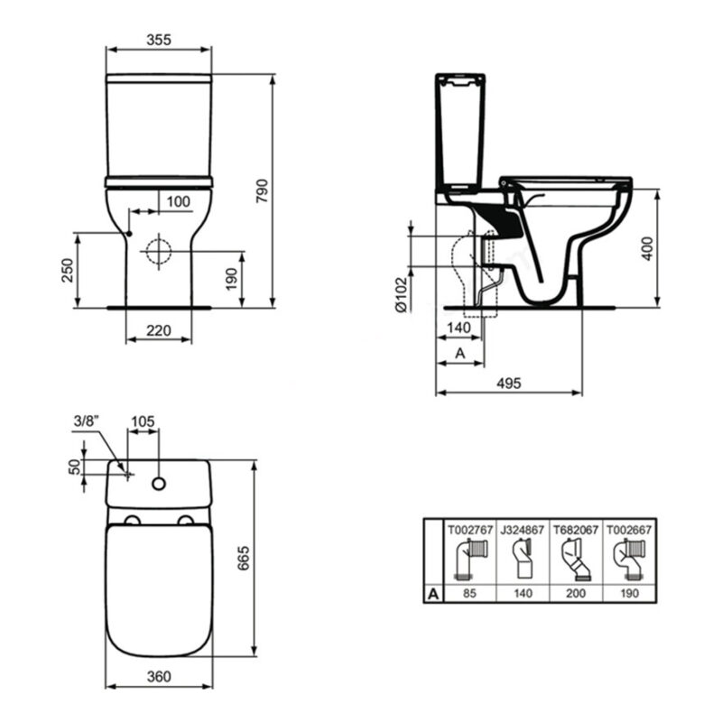 Ideal Standard i.life A Close Coupled Pan RimLS+