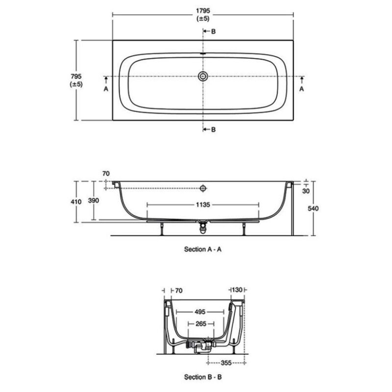 Ideal Standard i.Life Double Ended Bath 1800x800mm T4777