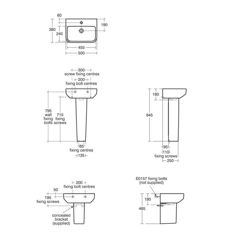 Ideal Standard i.Life S 50cm Compact Basin & Semi-Pedestal