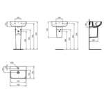 Ideal Standard i.Life S 500mm 1 Tap Hole Basin & Semi Pedestal