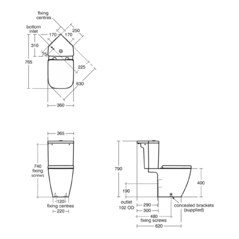 Ideal Standard i.Life S Compact Close Coupled Toilet with Soft Close Slim Seat