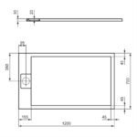 Ideal Standard i.life Ultra Flat S 1200x700mm Shower Tray T5233 Black