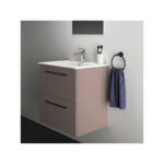 Ideal Standard i.life A Wall Mounted Basin Unit 600mm 2 Drawer Matt Greige