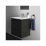 Ideal Standard i.life A Wall Mounted Basin Unit 600mm 2 Drawer Matt Carbon Grey