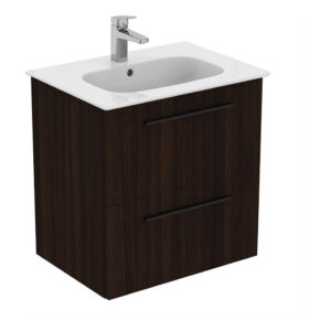 Ideal Standard i.life A Wall Mounted Basin Unit 600mm 2 Drawer Coffee Oak