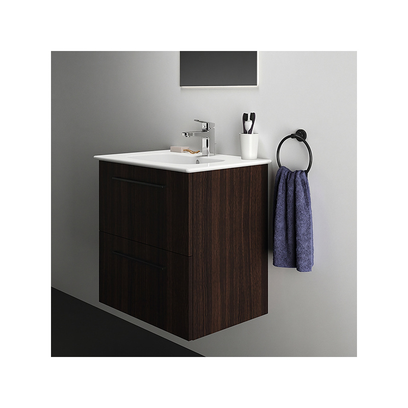 Ideal Standard i.life A Wall Mounted Basin Unit 600mm 2 Drawer Coffee Oak