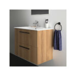 Ideal Standard i.life A Wall Mounted Basin Unit 800mm 2 Drawer Natural Oak