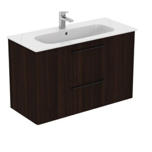 Ideal Standard i.life A Wall Mounted Basin Unit 1000mm 2 Drawer Coffee Oak