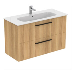 Ideal Standard i.life A Wall Mounted Basin Unit 1000mm 2 Drawer Natural Oak