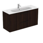 Ideal Standard i.life A Wall Mounted Basin Unit 1200mm 2 Drawer Coffee Oak