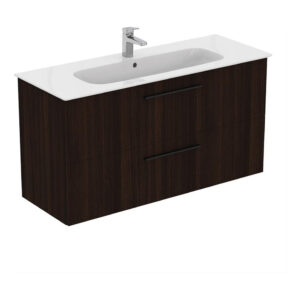 Ideal Standard i.life A Wall Mounted Basin Unit 1200mm 2 Drawer Coffee Oak