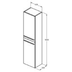Ideal Standard i.Life A 2 Door Tall Unit 400mm T5260 Matt Quartz Grey