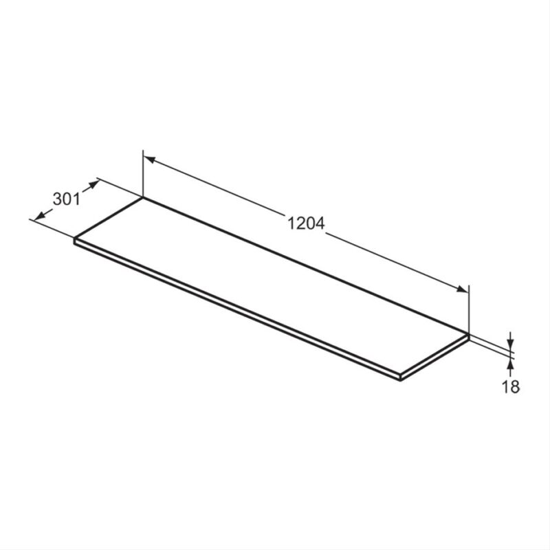 Ideal Standard i.Life A 120cm Worktop Quartz Grey Matt