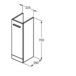 Ideal Standard i.life A Pedestal Basin Unit  1 Door Coffee Oak