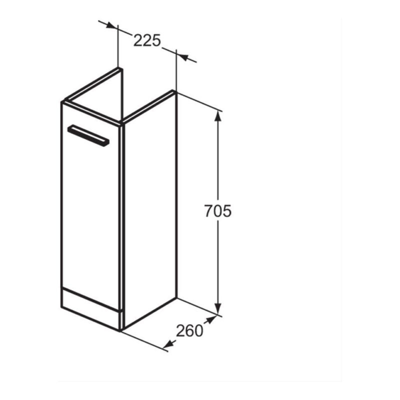 Ideal Standard i.life A Pedestal Basin Unit 1 Door Natural Oak