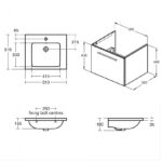 Ideal Standard i.Life B 600mm 1 Drawer Wall Unit & Basin Matt White