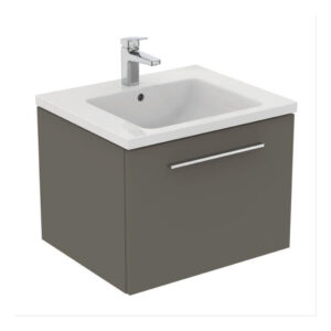 Ideal Standard i.life B 600mm 1 Drawer Wall Vanity Unit Matt Quartz Grey