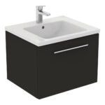 Ideal Standard i.life B 600mm 1 Drawer Wall Vanity Unit Matt Carbon Grey