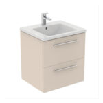 Ideal Standard i.life B 600mm 2 Drawer Wall Vanity Unit Matt Sandy Beige