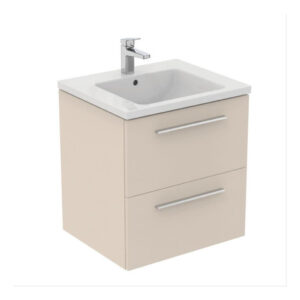 Ideal Standard i.life B 600mm 2 Drawer Wall Vanity Unit Matt Sandy Beige