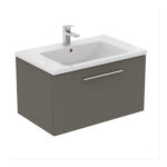 Ideal Standard i.life B 800mm 1 Drawer Wall Vanity Unit Matt Quartz Grey