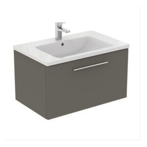 Ideal Standard i.life B 800mm 1 Drawer Wall Vanity Unit Matt Quartz Grey