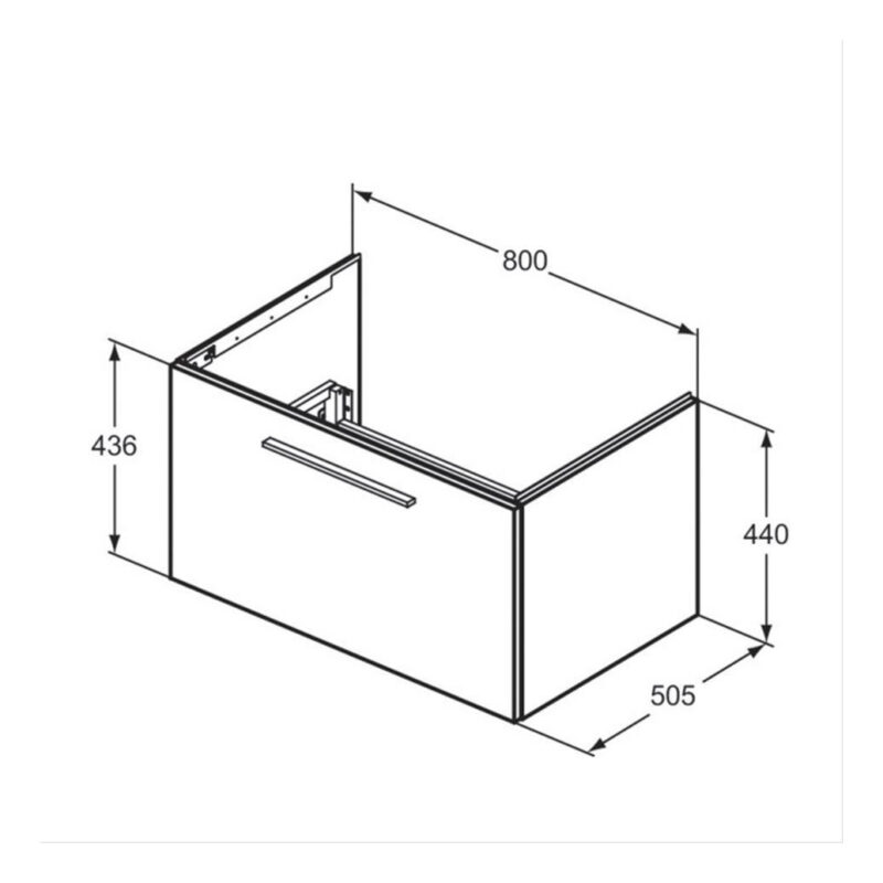 Ideal Standard i.life B 800mm 1 Drawer Wall Vanity Unit Matt Greige