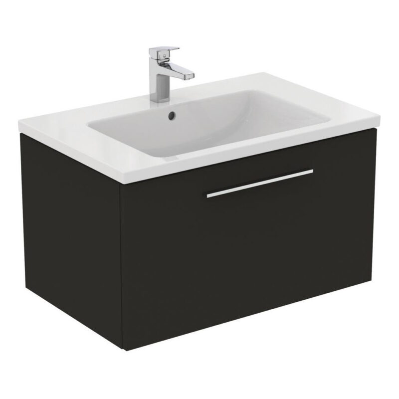 Ideal Standard i.life B 800mm 1 Drawer Wall Vanity Unit Matt Carbon Grey Ideal Standard i.life B 800mm 1 Drawer Wall Vanity Unit Matt Carbon Grey