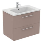Ideal Standard i.life B 800mm 2 Drawer Wall Vanity Unit Matt Greige