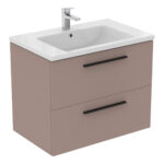 Ideal Standard i.life B 800mm 2 Drawer Wall Vanity Unit Matt Greige