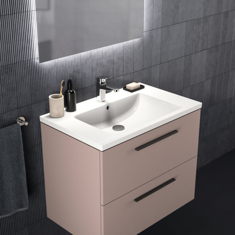 Ideal Standard i.life B 800mm 2 Drawer Wall Vanity Unit Matt Greige