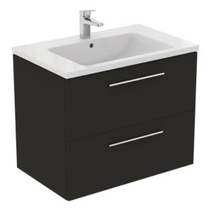Ideal Standard i.life B 800mm 2 Drawer Wall Vanity Unit Matt Carbon Grey